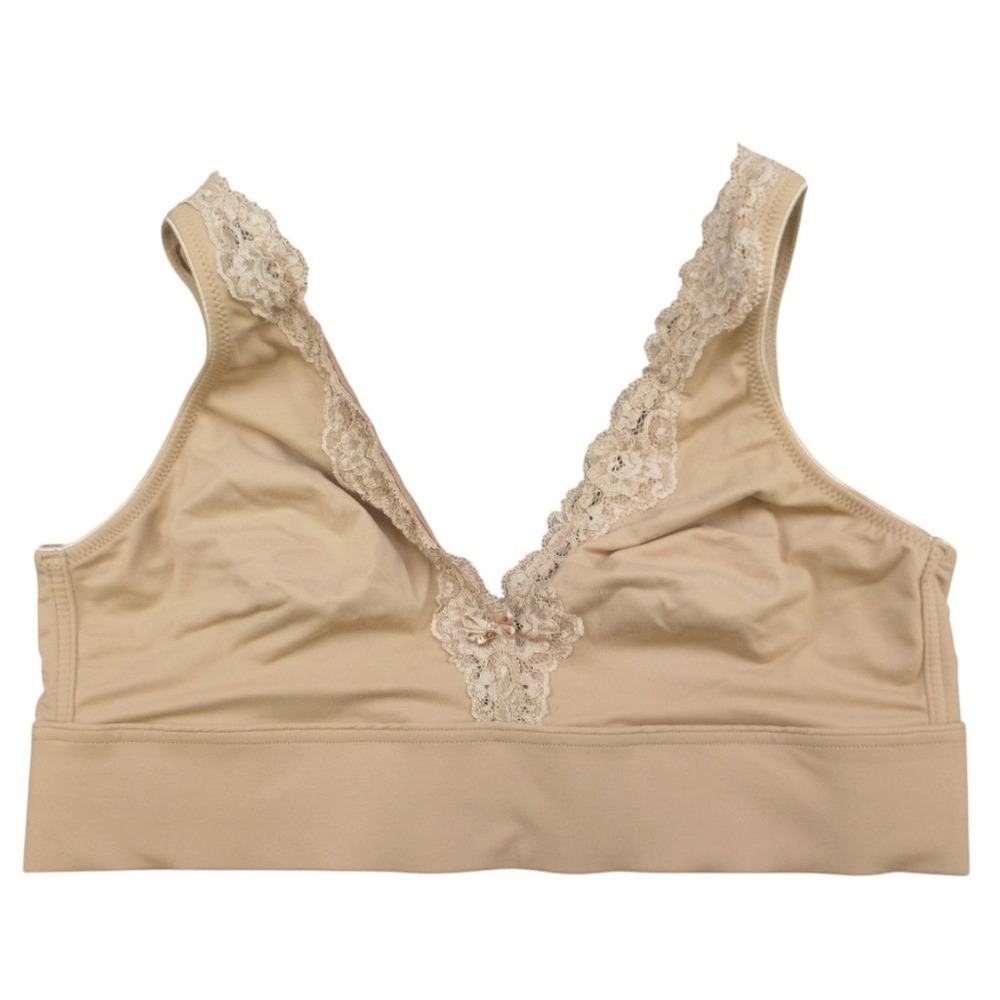 SOMA BRA Embraceable Wireless Unlined LT 121703 Nude/Beige Lace BRALETTE sz S